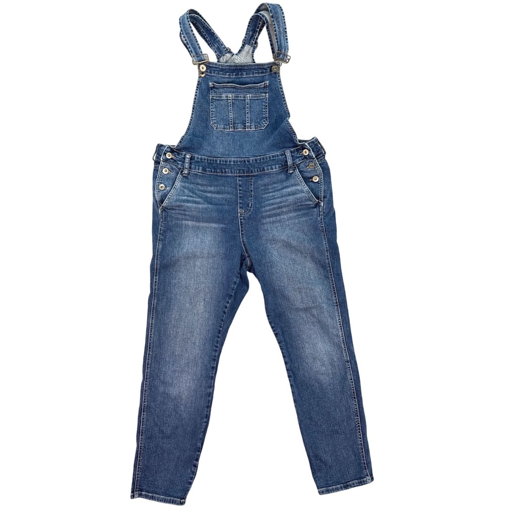 Torrid Denim Overalls Womens 14 Medium Wash Blue Straight Leg Stretch Dungarees